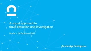 A visual approach to
fraud detection and investigation
Roma		- 24	febbraio 2017
 