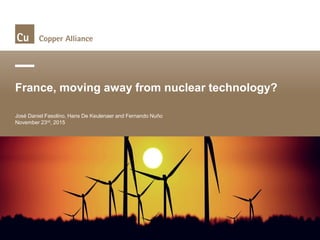 France, moving away from nuclear technology?
José Daniel Fasolino, Hans De Keulenaer and Fernando Nuño
November 23rd, 2015
 