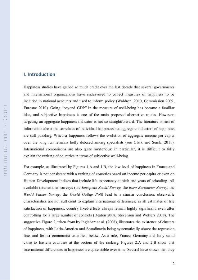 The French Unhappiness Puzzle The Cultural Dimension Of Happiness The French Unhappiness Puzzle The Cultural Dimension Of Happiness Claudia Senik How To Write A Good Proposal Essay also Buy Formal Report Example Of Thesis Statement For Argumentative Essay