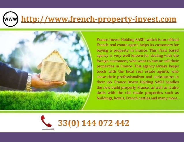 France invest holding sasu – a real estate agent for the foreigners