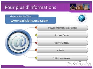 Pour plus d'informationsVisitez notre site Web:www.parisjolie.ucoz.comTrouverInformationsdétailléesTrouverCartesTrouvervidéos.animée.Et bien plus encore