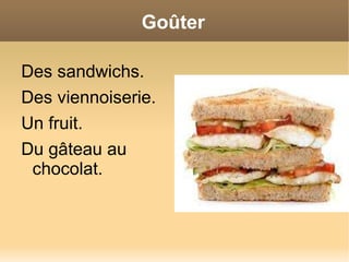 Petit-déjeuner On boit: Du chocolat chaud.