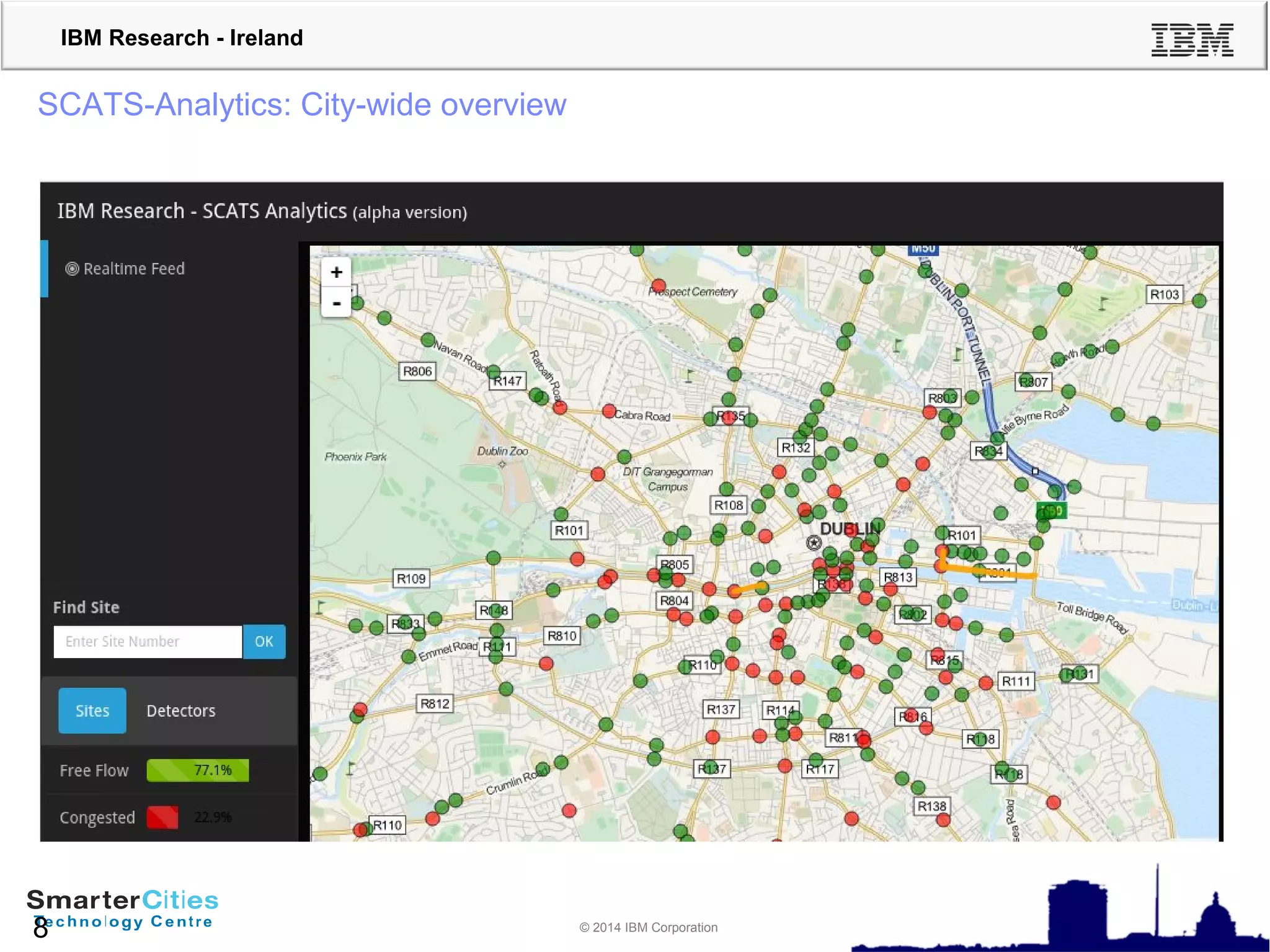 © 2010 IBM Corporation
IBM Research - Ireland
© 2014 IBM Corporation8
SCATS-Analytics: City-wide overview
 