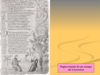 Pagina iniziale di una stampa del  Canzoniere  