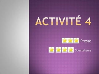 Presse
Spectateurs

 