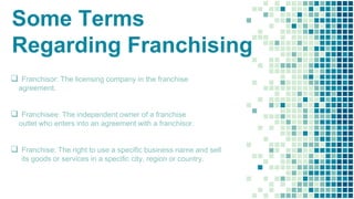 Franchise and joint venture and their meaning of it | PPTX
