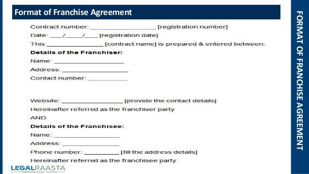 franchise agreement format template legalraasta knowing about franchise contract sample