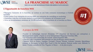 LA FRANCHISE AU MAROC WSI UN SAVOIR MONDIALE POUR DES RESULTATS LOCAUX L’Opportunité de franchise WSI ,[object Object]
