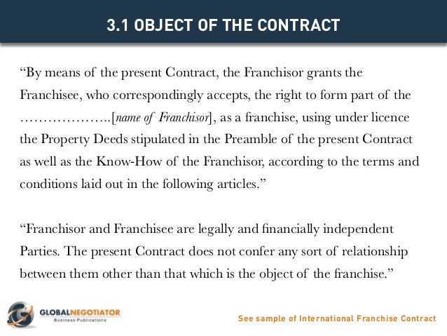 franchise contract samples