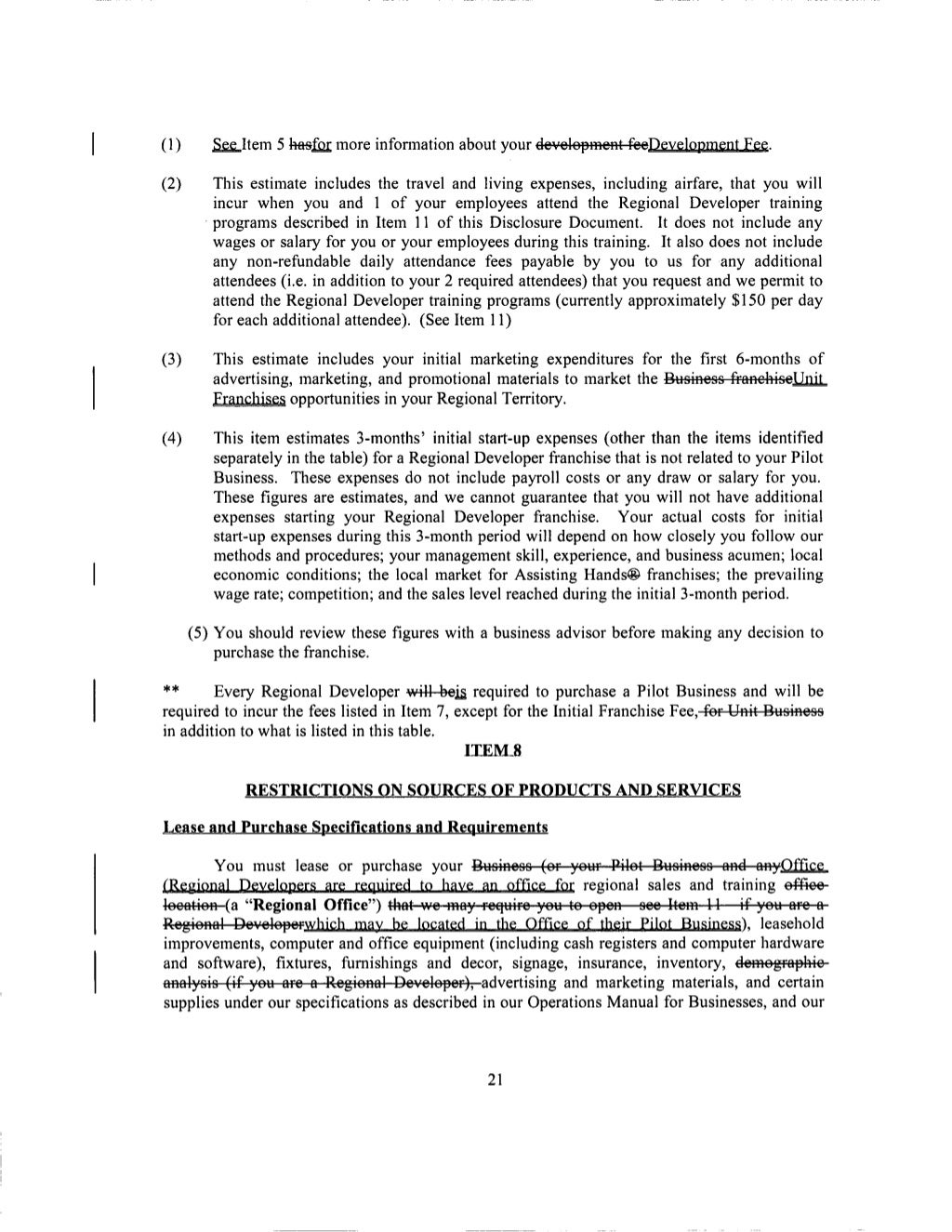 Franchise disclosure document (fdd) assisting hands home care