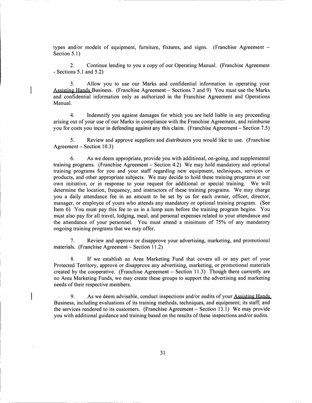 Franchise disclosure document (fdd) assisting hands home care