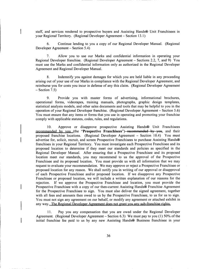 Franchise disclosure document (fdd) assisting hands home care