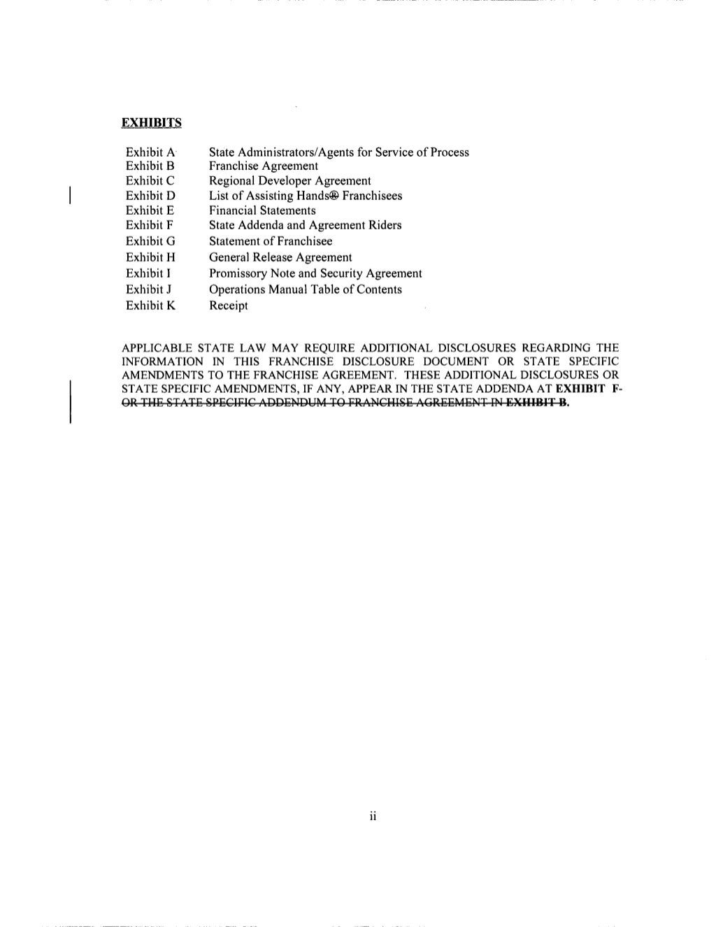 Franchise disclosure document (fdd) assisting hands home care