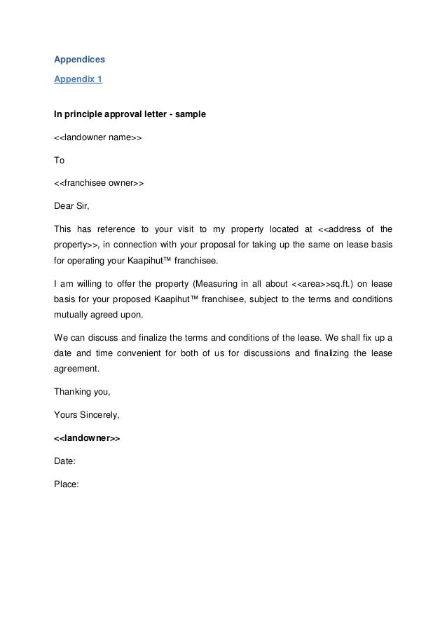 Approval in principle letter