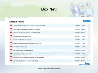 Box Net:
www.sayconsultancy.com
 