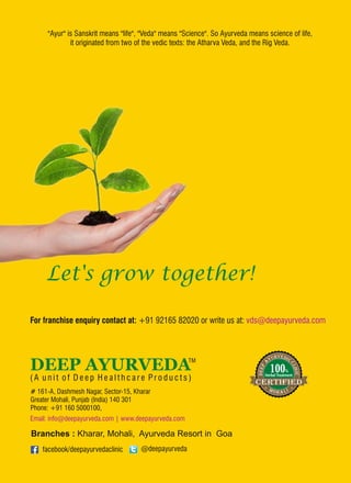 Deep Ayurveda Franchise proposal