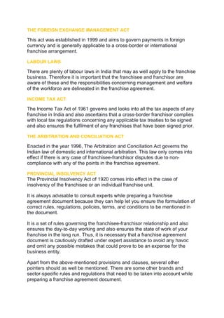 Franchise Terms and Conditions | PDF