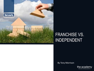 FRANCHISE VS.
INDEPENDENT
By Tony Morrison
 