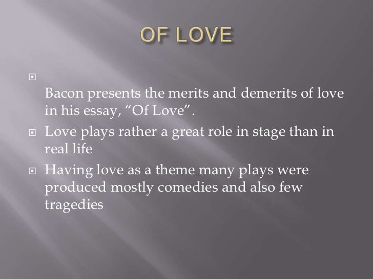 francis bacon love essay