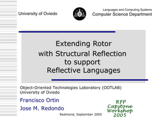 Extending Rotor with Structural Reflection  to support  Reflective Languages 
