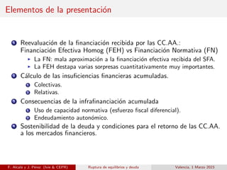 Ruptura de equilibrios, insuficiencias acumuladas y deuda. Francisco Alcalá
