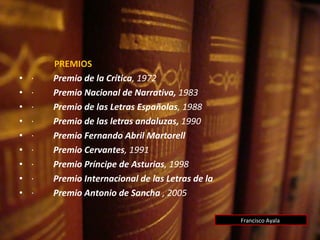 <ul><li>PREMIOS </li></ul><ul><li>·          Premio de la Crítica , 1972  </li></ul><ul><li>·          Premio Nacional de ...