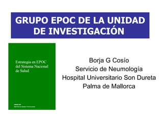 Borja G Cosío Servicio de Neumología Hospital Universitario Son Dureta Palma de Mallorca GRUPO EPOC DE LA UNIDAD DE INVESTIGACIÓN  