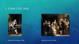 2. ETAPA 1792-1808
Retrato de Jovellanos 1789 Familia de Carlos IV 1800
 