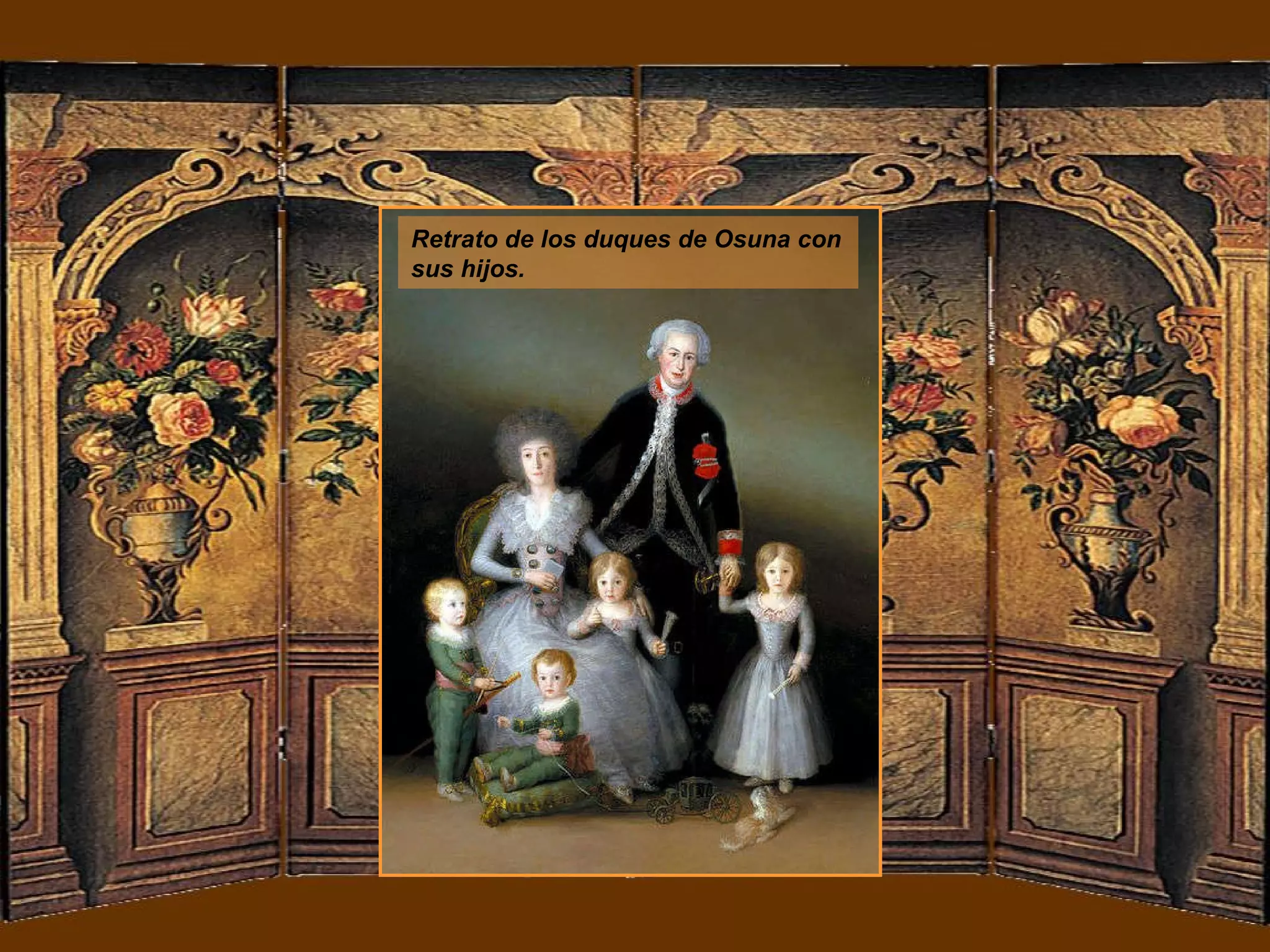 Retrato de los duques de Osuna con sus hijos.