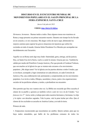  PAPA Francisco en sudamerica 2015