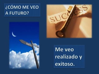 ¿CÓMO ME VEO A FUTURO?Me veo realizado y exitoso.