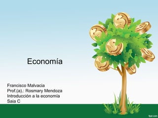 Economía
Francisco Malvacia
Prof.(a).: Rosmary Mendoza
Introducción a la economía
Saia C
 