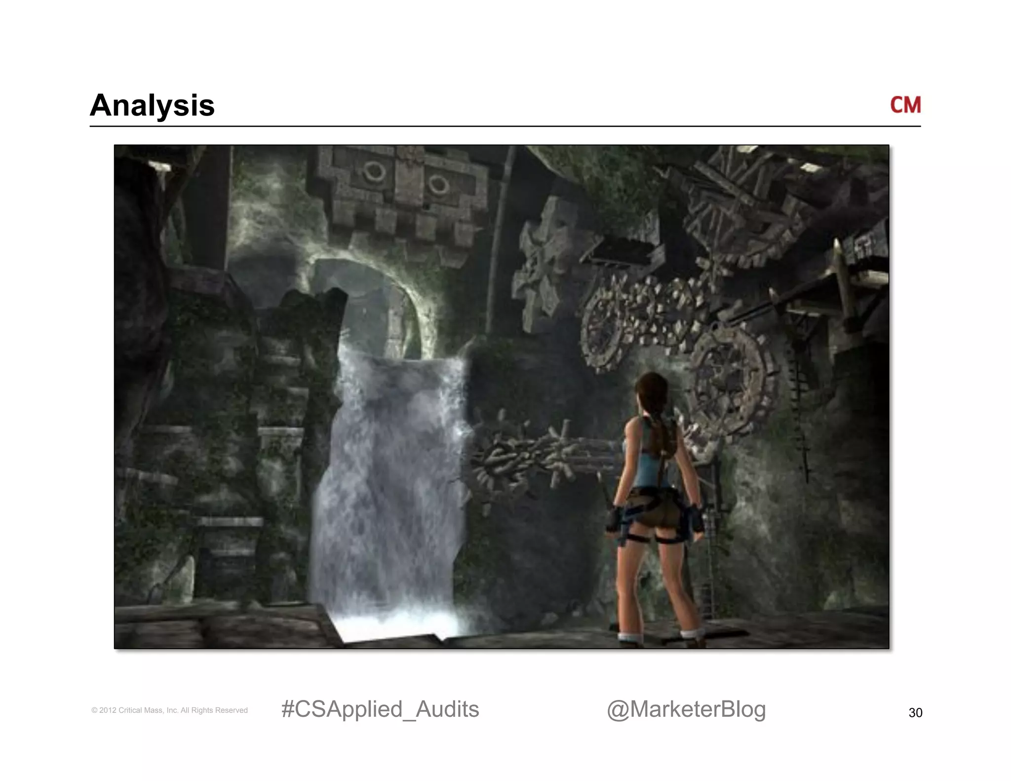 Analysis




© 2012 Critical Mass, Inc. All Rights Reserved   #CSApplied_Audits   @MarketerBlog   30
 