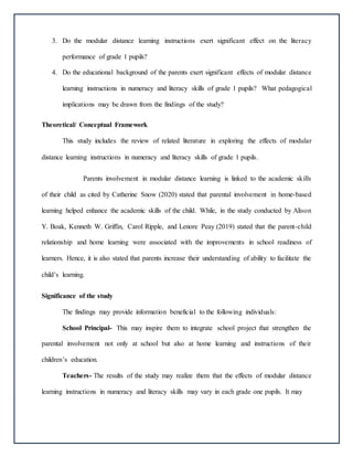 The Effect of Modular Distance Learning Instruction | DOCX