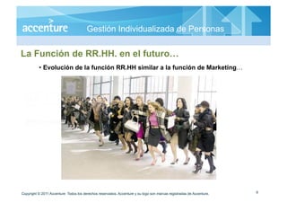 Gestión Individualizada de Personas

La Función de RR.HH. en el futuro…
          •  Evolución de la función RR.HH similar...