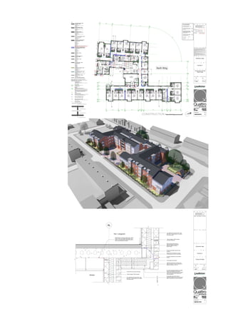 Alexandra Lodge
Housing 21
Ground Floor GA Plan
(North Wing)
FB MC
1:100@A1 FEB 2013
DRAWING NO REV
Only figured dimensions to be
used for construction.
Check all dimensions on site.
0
2
5
10
20m
CONSTRUCTION
GFD-50
En-suite
Bedroom
Type 1
D.Riser
Dry riser
inlet
Dry riser
inlet
GFD-38
110mm Dia
RWDP
Plant
GFD-37D.Riser
Worktop height
set lower for
this section
Sink600x1000
Domestic
Cooker
600x600
Domestic
Cooker
600x600
wastebin
FRIDGE
(LOCKABLE)FREEZER
(LOCKABLE)
Dishwasher
Worktop standard
height
Worktopstandard
height
Lovered doors to provide min
0.2m2 permenant ventilation
GFD-45A
WC
Staff Change
Catering
Kitchen
54 sqm
Gully
R25
R26
R27
GFD-46
GFD-46A
BURNER OVEN
AND GRILL29 &
30
STAINLESS STEEL WALL,BENCH25
STAINLESS STEEL
WALL,BENCH
27
STAINLESS STEEL
WALL,BENCH &
WATER BOILER
23 & 24
BURNER OVEN
AND GRILL29 &
30
Stub stack under
SERVING COUNTER
COLD AND HOT
SECTION
23 & 24
GFD-45
ss
Shelving 1900 x 500
Shelving
1300 x 500 Shelving
1300 x 500Dry Store
4.1 m2
Washing Area
STAINLESS STEEL WALLBENCHMICROWAVE OVER & WALLSHELVING OVER
19&26 & ?
STAINLESS STEEL WALLBENCHWITH 2 INSET SINKS POTATO PEELER WITHINDUSTRIAL MACERATOR
INSTALLED UNDER WORKTOP
FREEZER
FRIDGE
FRIDGE
HANDRINSE
SINK
COMBINATION
OVEN
STAINLESS STEEL SHELVING OVER
SERVERY
COSHH CUP'D
DISHWASH INLET TABLE WITHINSET SINK
DISHWASH OUTLET
TABLE WITH
INSET SINK
PASSTHROUGH
DISHWASH
Shelving
1800 x 600
HANDRINSE
SINK
6 No.
LOCKERS
Bench seat
1100
Refuse bin
1380x985
SpaceProvision
forMops&
buckets
GFD-60GFD-63
I-GFW-07
GFW-45GFW-46
E-GFD-09GFW-33GFW-34GFW-35GFW-32
GFW-19
GFD-39
GFD-40
GFW-26
GFW-25
GFD-59
GFD-58
GFW-39GFW-40GFW-41
GFD-86GFD-87
GFW-68
GFW-47
13
Person
Lift
(Based on Orona)
GFD-89
E-GFD-17
GFW-67
GFW-67A
GFD-41
GFW-51 GFW-50
GFW-38
GFD-88
GFW-62GFW-63
GFD-65
Comms
Store
3.2sqm
GFW-64
E-GFD-14E-GFD-13
Plant
E-GFD-10
GFW-37GFW-36
GFW-60
GFD-48
GFD-47
GFW-30
GFW-21
GFW-20
8
person
lift
(Based on
Orona)
E-GFD-08
North Wing
GFW-56 GFW-55
GFW-31
GFD-79
E-GFD-15GFW-66
GFW-65
GFD-80
GFD-61
GFD-62
Hearth
Sliding folding
partition
GFD-67
Equipment
Store
3.7 sqm
Medical
Room
5.7 sqm
Therapy Room
35.6 sqm
Linen/clothes
Store
4.4 sqm
GFD-66
Equipment
Store
3.5 sqm
I-GFW-08A
Staff Facilities
10 sqm
Man.
Office
14 sqm
Duty Managers
Office
14 sqm
Lobby
10 sqm
Assisted
bathroom
15 sqm
Activity
zone
Activity
zone
Space Provision for
Roller iron 2030x690
Heavy Duty Iron &
Ironing board
Vent
to roof
Electrolux
14kg
Washer
910x785
SpaceProvisionfor
handwashsink
Space Provision for
Dirty Laundry Trollies
890x460 x4No
Roof lights above
Space Provision
for Sink 600x 1500
Space
Provision for
Lockable
corner
cupboardSpace Provision for
wastebin under sink
SpaceProvisionfor
Worksurface
1000x600
withshelves
aboveandbelow
Laundry Room
22.3sqm
Electrolux
T5290
Dryer 710x
1155
Space Provision
for W465H
Electrolux
7kg W/D
720x690
Space Provision for
Clean basket
Space Provision for
Clean basket
Fresh
Air Vent
min 0.15m2
Roof lights above
GFW-48
GFW-49
GFW-28
GFW-27
GFW-29
GFW-23
GFW-24
GFW-53
GFW-54
GFW-52
GFW-58
GFW-59
GFW-57
Dining / Lounge
83.8 sqm
GFD-42
Kitchen
Refuse
1 Bed
Flat-let
1 Bed
Flat-let
En-suite
Bedroom
Type 1
En-suite
Bedroom
Type 1
En-suite
Bedroom
Type 2
En-suite
Bedroom
Type 1
Lounge / Dining
78.5 sqm
securedoor
Meters
GFW-17
GFW-16
GFW-18
GFD-43
GFD-44
GFD-51
GFD-52
GFD-53
GFD-56
GFD-81 GFD-82GFD-77 GFD-78GFD-75 GFD-76GFD-74GFD-73
FFL-
D-01
Futu
re
Hois
troute
FFL-
D-01
Futu
re
Hois
t route
FES-
D-01
FutureHoistroute
FES-
D-01
FutureHoistroute
FES-
D-01
FutureHoistroute
FES-
D-01
FutureHoistroute
FES-
D-01
FutureHoistroute
FES-
D-01
FutureHoistroute
FES
-D-0
1
Future Hoist route
FES
-D-0
1
Future Hoist route
FES
-D-0
1
FutureHoistroute
FES
-D-0
1
FutureHoistroute
FES
-D-0
1
FutureHoistroute
FES
-D-0
1
FutureHoistroute
FES
-D-0
1
FutureHoistroute
FES
-D-0
1
FutureHoistroute
FES
-D-0
1
FutureHoistroute
FES
-D-0
1
FutureHoistroute
FES
-D-0
1
FutureHoistroute
GFD-84
GFD-85
GFD-54
GFD-57
GFD-55
Drop
Stair 1
En-suite
Bedroom
Type 1
Drop
GFD-83
GFD-71
Acc
WC
AAV
Drop
Drop
Drop
Acc
WC
AAV
DropDropDrop
Gully
Drop
Drop
GFW-43
GFW-44
GFW-42
GFW-22
Sluice
&cl'ers
4 sqm
FES
-D-0
1
Future Hoist route
AAV
AAV
AAV
AAV
AAV
AAV
AAV
Wash down
Facility
PlantRiser
above
RC 01
RC 02
RC 03
RC 04
RC 05
RC 06
RC 07
RC 08
RC 09 RC 10 RC 11 RC 12 RC 13 RC 14 RC 15 RC 16 RC 17
RC 18
RC 19
RC 20
R24
R45
R34
R32
R30
R31
R33
R35
R36
R37
R38
R39
R40
R41
R42
R43
R44
R46 R47
R48
R50
CorridorCorridor
Corridor
R28
Corridor
Flysceen required
Flysceen required
Domestic Fridge
U/Counter
600x600
Training
Kitchen
14 sqm
R29
E-GFD-12
GFW-61
E-GFD-11
I-GFW-06
secure door
secure door
Recessed
feature wall
FakeBath
securedoor
AAVAAV
kitchen flue
above
Stair 4
R49
12345
6
7
8
9
10 11 12 13 14 15 16 17
18
19
20
21
RL-01
RL-02
RL-03
1211891076543211413
15
161718192021
RWDP
RWDP
RWDP
RWDP
RWDP
RWDP
RWDP
RWDP
RWDP
RWDP
RWDP RWDP
RWDP
RWDPRWDP
RWDP
RWDPRWDPRWDP
RWDP
RWDP
RWDP
110mm Dia
RWDP
secure door
Meters
Meters
Note: Wall Alignment follows external wall above
Note: Corridor external wall is offset GFD-70
GFD-72
GFD-70A
RWDP
Drop
En-suite
Bedroom
Type 1
En-suite
Bedroom
Type 1
En-suite
Bedroom
Type 1
En-suite
Bedroom
Type 1
En-suite
Bedroom
Type 1
En-suite
Bedroom
Type 1
En-suite
Bedroom
Type 1
En-suite
Bedroom
Type 1
En-suite
Bedroom
Type 1
En-suite
Bedroom
Type 1
En-suite
Bedroom
Type 1
En-suite
Bedroom
Type 1
C33C32
C34
C35
C36
C40
C38
C37
C12
C14
C16
C15
C17
C18
C23
C25
C28
C29
GFD-64
HotBox
GFD-62A
GFD-68GFD-69
I-GFW-08
3268 to CL
1916toCL
76toFOB
7404 3827 7982 1800 1336 11193 2931 1981 6297
A11
A12
A13
A14
C1 C2 C3 C4 C5 C6 C7 C8 C9 C10
CC
CD
CE
CF
CG
CB
CA
CC
CD
CE
CF
CG
249
73705367204118416298900
204118416298900
7083
7582
11119
11119
86
.0
°
CL
FOB
CL
FOB
FOB
FOB
FOB
FOB
FOB
FOB
FOB
FOB
CL
FOB
CL
FOB
FOB
FOB
FOB
FOB
FOB
FOB
FOB
FOB
CL
CL
to CL
of wall
BB
CC
GG
H
H
J
J
External Walls - Brick (U-Value
0.18 w/m2k) - 386mm
102.5mm Brickwork
50mm Clear Cavity
100mm Kingspan TW50 Insulation
100mm Hi Strength Blockwork to structural engineers specification
8mm Parge Coat
10mm Dabs
12.5mm Plasterboard
2.5mm skim finish
External Bay Walls - Brick
(U-Value 0.22 w/m2k) - 356mm
102.5mm Brickwork
50mm Clear Cavity
70mm Kingspan TW50 Insulation
100mm Hi Strength Blockwork to structural engineers specification
8mm Parge Coat
10mm Dabs
12.5mm Plasterboard
2.5mm skim finish
Internal Walls - Typical Party Wall
(U-Value 0.0 w/m2k) - 341mm
2.5mm Skim finish
12.5mm Plasterboard
10mm Dabs
8mm Parge Coat
100mm Dense Blockwork
75mm Full fill Rockwool insulation
100mm Dense Blockwork
8mm Parge Coat
10mm Dabs
12.5mm Plasterboard
2.5mm Skim finish
(ensure that corner protection is installed on all exposed communal wall corners to be min
1.2m high from FFL)
Note: Refuse stores, Buggy store , Clinical store, Plant Rooms are to be fair faced block and
painted finish.
KEY:
Internal Walls - Party Wall (External
Above) (U-Value 0.0 w/m2k) - 416mm
2.5mm Skim finish
12.5mm Plasterboard
10mm Dabs
8mm Parge Coat
100mm Dense Blockwork
150mm Full fill Rockwool insulation
100mm Dense Blockwork
8mm Parge Coat
10mm Dabs
12.5mm Plasterboard
2.5mm Skim finish
Internal Walls - 265mm
2.5mm Skim finish
12.5mm Plasterboard
10mm Dabs
215mm Dense Blockwork
10mm Dabs
12.5mm Plasterboard
2.5mm skim finish
External Walls - Render
(U-Value 0.18 w/m2k) - 414mm
External Render System
100mm Dense Blockwork
50mm Clear Cavity
100mm Kingspan TW50 Insulation
100mm Hi Strength Blockwork to structural engineers specification
8mm Parge Coat
10mm Dabs
12.5mm Plasterboard
2.5mm skim finish
Structural grid
Centred on Party wall and External wall cavities.
(Brick leafs drawn at 102.5mm)
CL = Centre line
FOB = Face of brick/block
All Symbols are SVP unless overwise noted AAV.
Provide access point to every SVP at ground floor level
For detailed above ground drainage layouts refer to flat type plans and room
layouts.
Refer to drawing 3405-W-1083 for typical offset from adjacent masonry wall.
Where SVP is in the centre of a room a dimension has been provided.
Where AAV is noted the soil pipe will need to be fitted with an air admittance
valve within ventilated boxing to avoid penetrating floors above/roof.
To be fitted with rodding eyes. Access hatch to be provided.
Gulley
RWP
Rainwater downpipes
Rainwater calculations provided by Marley based on 68mm circular downpipes
externally and 82mm circular downpipes internally.
For internal rwp boxing in details refer to drawing 3405-W-1084.
MJ External Leaf Movement Joints
For internal movement joints refer to SE drawings
Steel Beam Over
Refer to SE drawings for full information
All beams and columns to be intumescent sprayed to achieve 60min fire
protection to structure
Internal Walls - 150mm
2.5mm Skim finish
12.5mm Plasterboard
10mm Dabs
100mm Dense Blockwork
10mm Dabs
12.5mm Plasterboard
2.5mm Skim finish
Internal Metal Stud Walls - 100mm
60min Fire Rating
Severe Duty Rating in accordance with BS 5234
Min 40dB Rw Sound insulation
15mm DuraLine Board
70mm GypWall Robust Metal stud system
15mm DuraLine Board
(or equivalent approved)
REFER TO ROOM LAYOUTS FOR LOCATIONS WHERE PLY AND TIMBER
REINFORCEMENT IS REQUIRED
Dry Riser Enclosure - 100mm
60min Fire Rating
Lafarge GTEC Shaftwall
(or equivalent approved)
for setting-out refer to drawing 3405-W-1082
Internal Metal Stud Walls - 100mm
12.5mm WallBoard
70mm GypWall Classic Metal stud system
(with 25mm Isover APR 1200 in the cavity where min 40dB Rw sound insulation)
12.5mm WallBoard
(or equivalent approved)
REFER TO ROOM LAYOUTS FOR LOCATIONS WHERE PLY AND TIMBER
REINFORCEMENT IS REQUIRED
SVP/AAV
Partitions within flats - for specification and setting-out refer
to flat type plans - 3405-W-2000 to 2006
Moisture resistant linings to all kitchens and bathrooms
Stud Partition Walls - 166mm
2.5mm Skim finish
12.5mm Plasterboard
18mm Plywood
70mm Studwork
17mm Resilient Bar
18mm Plywood
12.5mm Plasterboard
12.5mm Plasterboard
2.5mm Skim finish
Min + 5 dB improvement over ADE. To be
confirmed by acoustic consultant.
Min + 5 dB improvement over ADE. To be
confirmed by acoustic consultant.
Room for residential purpose. GF care
bedrooms to achieve +5dB improvement
over ADE. Spec to be confirmed by
acoustic consultant.
xx
External Timber Bay Walls - 276mm
20mm Cedral Horizontal shiplap weatherboard
50x38mm SW treated battens with vertical gasket.
18mm WBP ply
150mm Timber stud fulfill insulation
35mm PUR insulation backing
12.5mm Plasterboard
2.5mm skim finish
Internal Walls plasterboard
single side - 240mm
2.5mm Skim finish
12.5mm Plasterboard
10mm Dabs
215mm Dense Blockwork
Internal Flat Partition (within flats)
For specification and setting out of flat partitions please refer to flat plan drawings.
A
Ceilings / soffits of Refuse stores to be insulated to achieve min 0.25 w/m2k
limiting fabric parameter.
Refuse Store ceilings / soffits
Future Hoist Route
For future installation of hoists within flats
Typical party wall to external wall junction:
Rev A: 19-03-2013 FB. Insulation removed from walls to reduce drawing size. Changes made following external
setting out , flat front door shelving added, door swings flipped, SVP's added, gullys added, fittings added, internal
wall types added, steel positions added. Laundry, refuse and buggy store layouts amended. Door and window
numbers added. Flat plan wall types amended, bathroom showers amended and grab handles added.
Rev B: 27-03-2013 FB. Setting-Out dimensions omitted. Plot & Room Numbers
added. Lift dimensions confirmed and setting out amended. Flat type F1 added. Service risers added. Shower
gullys added. Kitchen layout amended. Kitchen refuse store location amended to replace exterior store. Wall type
changed and exterior wall moved to maintain 1500mm corridor. Flat let layouts amended. Hoist route added to
En-suite rooms. Accessible WC & Bathrooms amended to care wing. Column location amended to therapy room.
Column added in central foyer.
Rev C: 08-04-2013 FB. Secure doors added. Medical room fittings added. room names amended. Internal windows
added and positions amended. AAV's added to flat lets. Door Swings amended.
Rev D: 23-04-2013 FB. Communial corridor door widths amended. External door widths amended. Dry riser inlets
added. Stairs Handrails amended to side fixed. RWDP's added. Tall Stores to flat types F1, K, D, H amended. Roof
overhangs amended. Brick special notes added. Key note added. Typical wall junction added. Structural opening to
lifts in abeyance.
Meter cupboard added to north wing. Chamfered wall amended. notes added for offset wall. folding sliding door
note added. Furniture added. GIFA omitted.
Rev E: 29-04-2013 FB. Service riser omitted and service cupboard added. RWDP amended. Changes made
following client comments email 22nd april 2013 and M&E service route meeting.
Rev F: 23-05-2013 FB. Steel information added from structural engineer drawings added. Column placement
amended to suit. Ensuite bedroom labels changed to include type 1 & 2. Linen/Cloth store door amended to single
leaf. Door ID's to flat-let and ensuite amended following flat plan drawings following review.
I-GFW-08A moved 500mm to make space for steel column. Columns to rehab lobby removed and blockwork
endcaps added. 215mm blockwork wall to assisted bathroom / laundry room added. Associated AAV moved to
match. Hotbox added to Lounge / Dining and GFD - 48 amended to 1010mm door without side screen, following SE
request. Section lines added.
RISK ASSESSMENT
This drawing has been reviewed for risks
with the following assessment:
No foreseeable residual risks have been
identified with the information provided
by this drawing
Foreseeable residual risks have been
identified in the information contained
within this drawing and reference should
be made to the Risk File held on site by
the Principle Contractor.
This information is issued for Preliminary
information and risk assessments are
currently being carried out.
Assessment Date
Drawing Revision
Reviewed by
23-04-2013
D
MC
Construction Phase - Stages E-L
√
Cavity closer to compartment junction
Full fill insulation to party wall
Typical party wall to external wall junction:
Typical party wall to corridor wall junction:
Full fill insulation to party wall
Full fill insulation to corridor wall
REV F
REV F
REV F
REV F
REV F
REV F
REV F
REV F
REV F
REV F
REV F
REV F
REV F
REV F
REV F
REV FREV F
REV F
REV F
REV F
2no. 80mm Kingspan Kooltherm K10 soffit
board or similar approved to achieve
0.12W/m2K. Mechanically fixed to concrete
soffit in accordance with manufacturer's
recommendations
Galvanised steel beam and plate to SE
design to support outer leaf. Underside of
plate to be painted - colour tbc
Rockwool SP Cavity Barrier or equal.
Fixing brackets into side of steel beam
Proprietary Weepholes at max 450mm
centres
Trespa soffit board (colour TBC) on
galvanised metal frame hung from concrete
soffit to manufacturer's recommendations
Fully fill void beneath cavity tray with
insulation
Refer to typical external wall to
upper floor detail for buildup and
perimeter detailing. Drawing
3406-W-1005.
Thermal block to prevent cold bridge.
Cut Block
100mm Kingspan TW50 Insulation
100mm Kingspan TW50 Insulation
cut around cavity tray
ALL SURFACES ON THIS LINE TO BE
AIR TIGHT. All penetrations to be sealed
with flexible sealer.
235
Fully fill gaps with insulation
Flat - Livingroom
Kitchen
2925mmfromFFL
Provide either a continuous mastic seal or Vapour
Barrier / tape to form airtight seal between wall
and floor. Air gaps between adjacent floor planks
filled or external taped as required.
ALL SURFACES ON THIS LINE TO BE
AIR TIGHT. All penetrations to be sealed
with flexible sealer.
COURSING
BLOCK
AL
Alexandra Lodge
Housing 21
Undercroft Details
DRAWING NO REV
Only figured dimensions to be
used for construction.
Check all dimensions on site.
1:5@A2 May 2013
RB MC
INFORMATION
 
