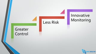 Greater
Control
Less Risk
Innovative
Monitoring
 
