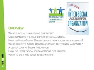 Overview<br />What is actually happening out there?Understanding the true drivers of Social MediaHow do Hyper-Social Organ...