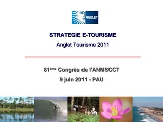 STRATEGIE E-TOURISME Anglet Tourisme 2011 81 ème  Congrès de l’ANMSCCT 9 juin 2011 - PAU 