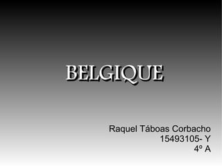 BELGIQUE

   Raquel Táboas Corbacho
              15493105- Y
                      4º A
 