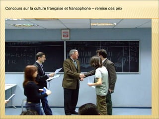 Concours sur la culture française et francophone  – remise des prix 