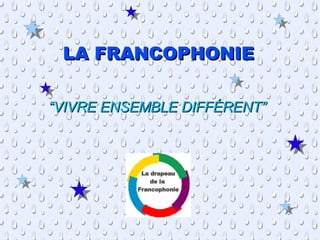 LA FRANCOPHONIE “ VIVRE ENSEMBLE DIFFÉRENT” La drapeau de la  Francophonie 