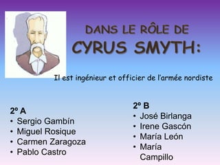 Il est ingénieur et officier de l’armée nordiste


                                2º B
2º A
                                • José Birlanga
• Sergio Gambín
                                • Irene Gascón
• Miguel Rosique
                                • María León
• Carmen Zaragoza
                                • María
• Pablo Castro
                                  Campillo
 