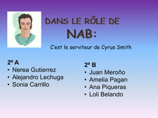 C’est le serviteur de Cyrus Smith

2º A                       2º B
• Nerea Gutierrez          • Juan Meroño
• Alejandro Lechuga        • Amelia Pagan
• Sonia Carrillo           • Ana Piqueras
                           • Loli Belando
 