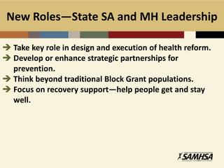 New opportunities for behavioral health: