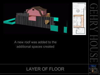 LAYER OF FLOOR  A new roof was added to the additional spaces created 