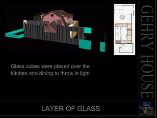 LAYER OF GLASS Glass cubes were placed over the kitchen and dining to throw in light  