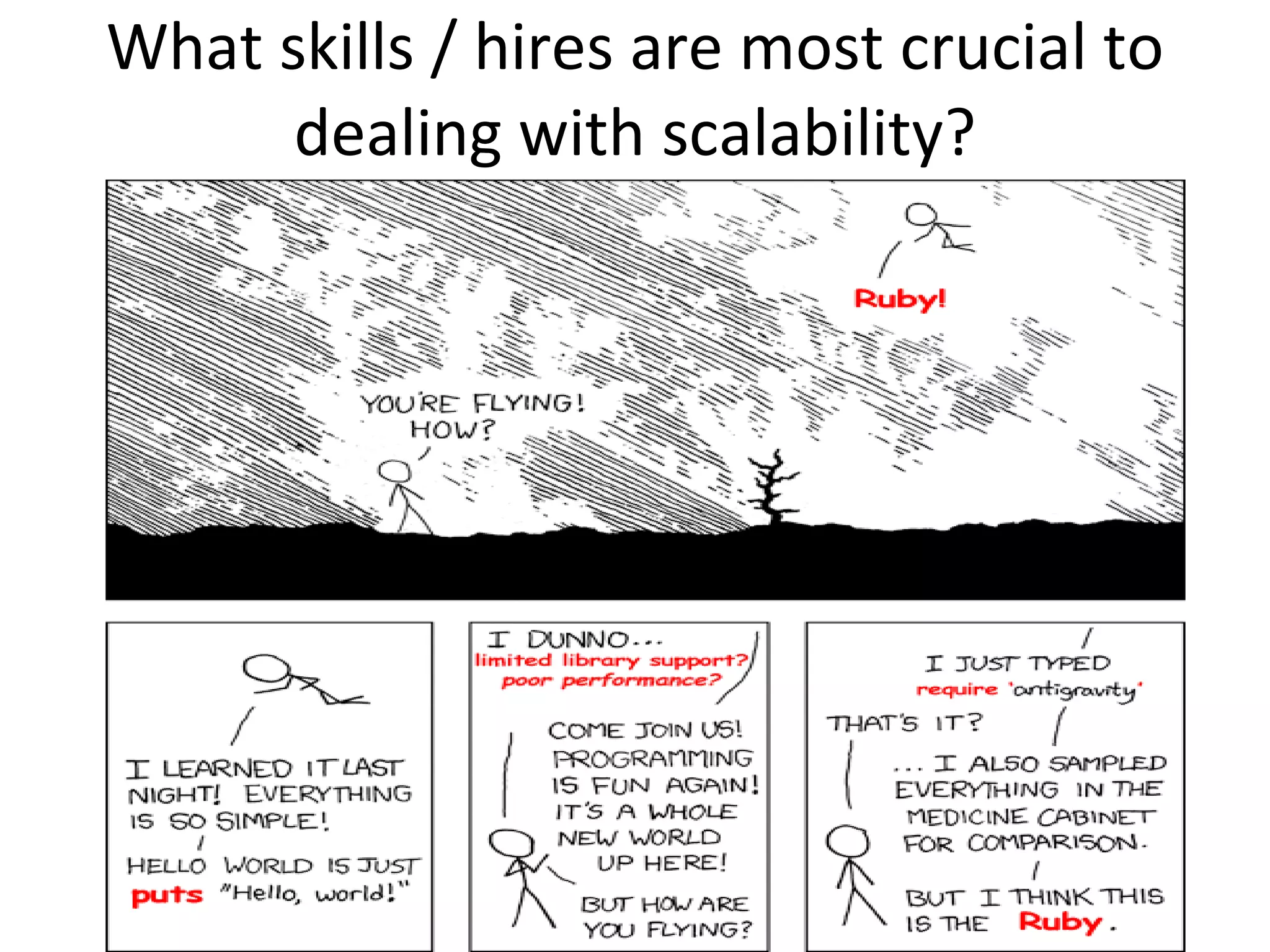 What skills / hires are most crucial to dealing with scalability? 