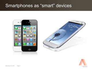 Click to edit Master “smart” devices
Smartphones as title style




November 25, 2012   Page 5
 