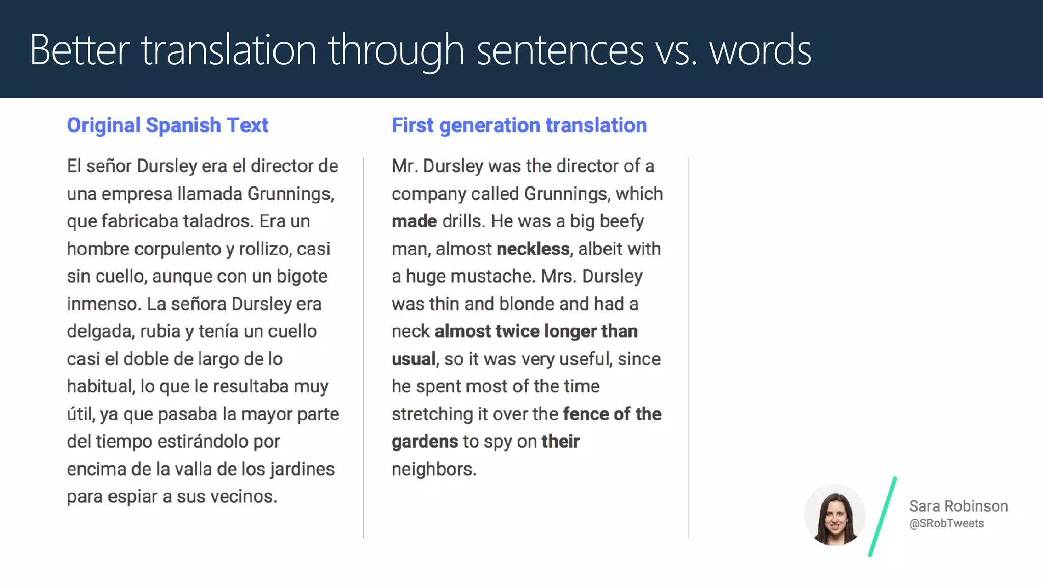 Better translation through sentences vs. words
 